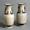 A large 19th century pair of crackleware vases