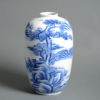 A 19th century blue & white porcelain vase