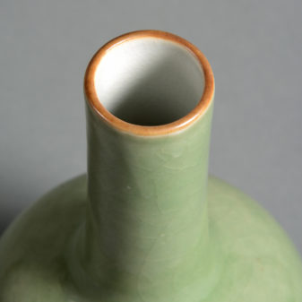 A 19th Century Celadon Porcelain Bottle Vase