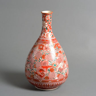 A 19th century kutani bottle vase