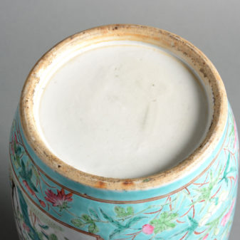 A 19th century turquoise glazed canton porcelain vase