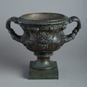 A 19th century regency period bronze reduction of the warwick vase