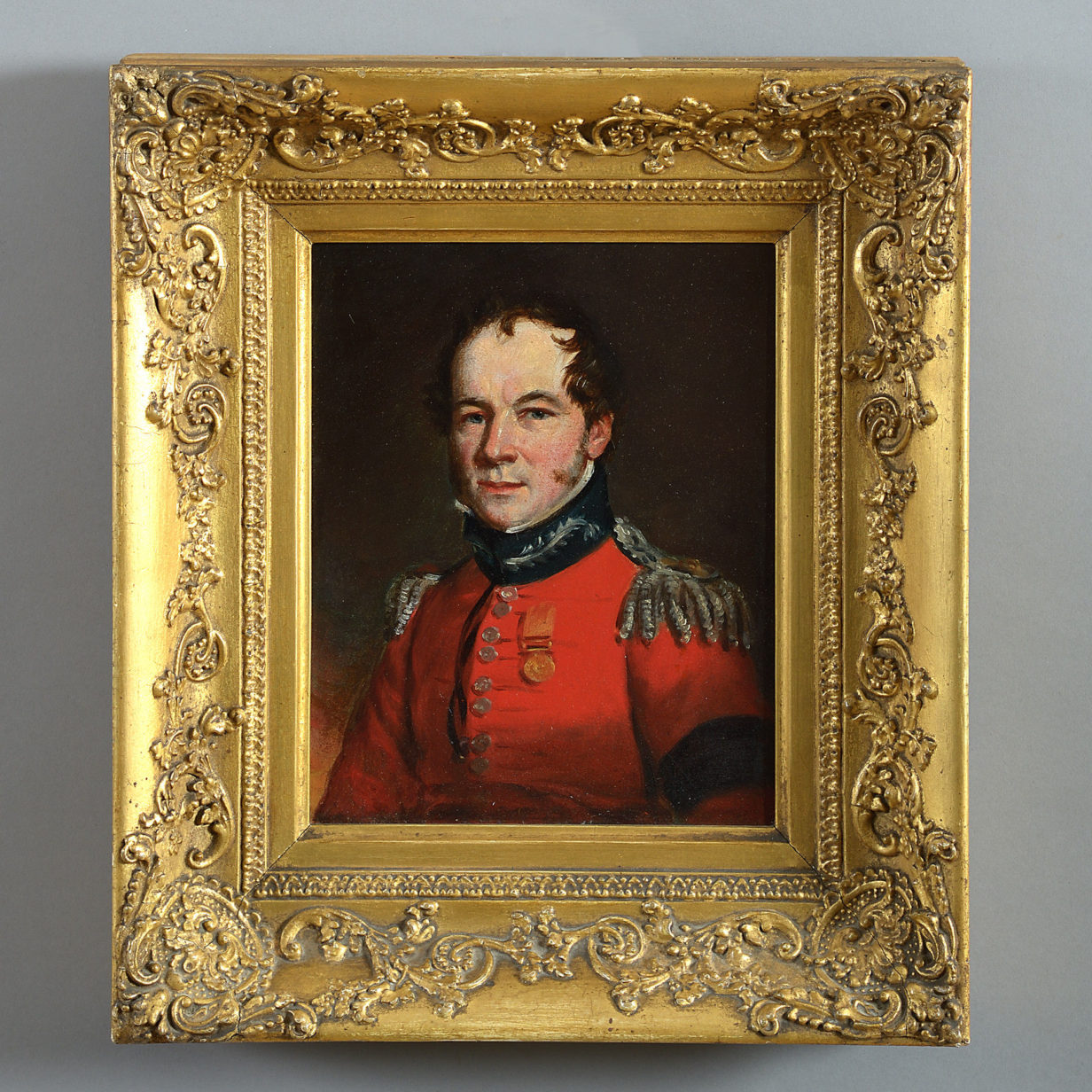 Portrait of an officer wearing the waterloo medal - circle of richard livesay
