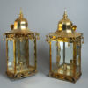 A 20th century pair of brass chinoiserie wall lanterns
