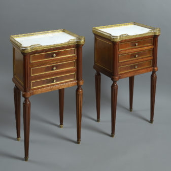 A pair of early 20th century bedside commodes or night stands