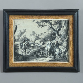 Two 18th century pen and ink landscape drawings