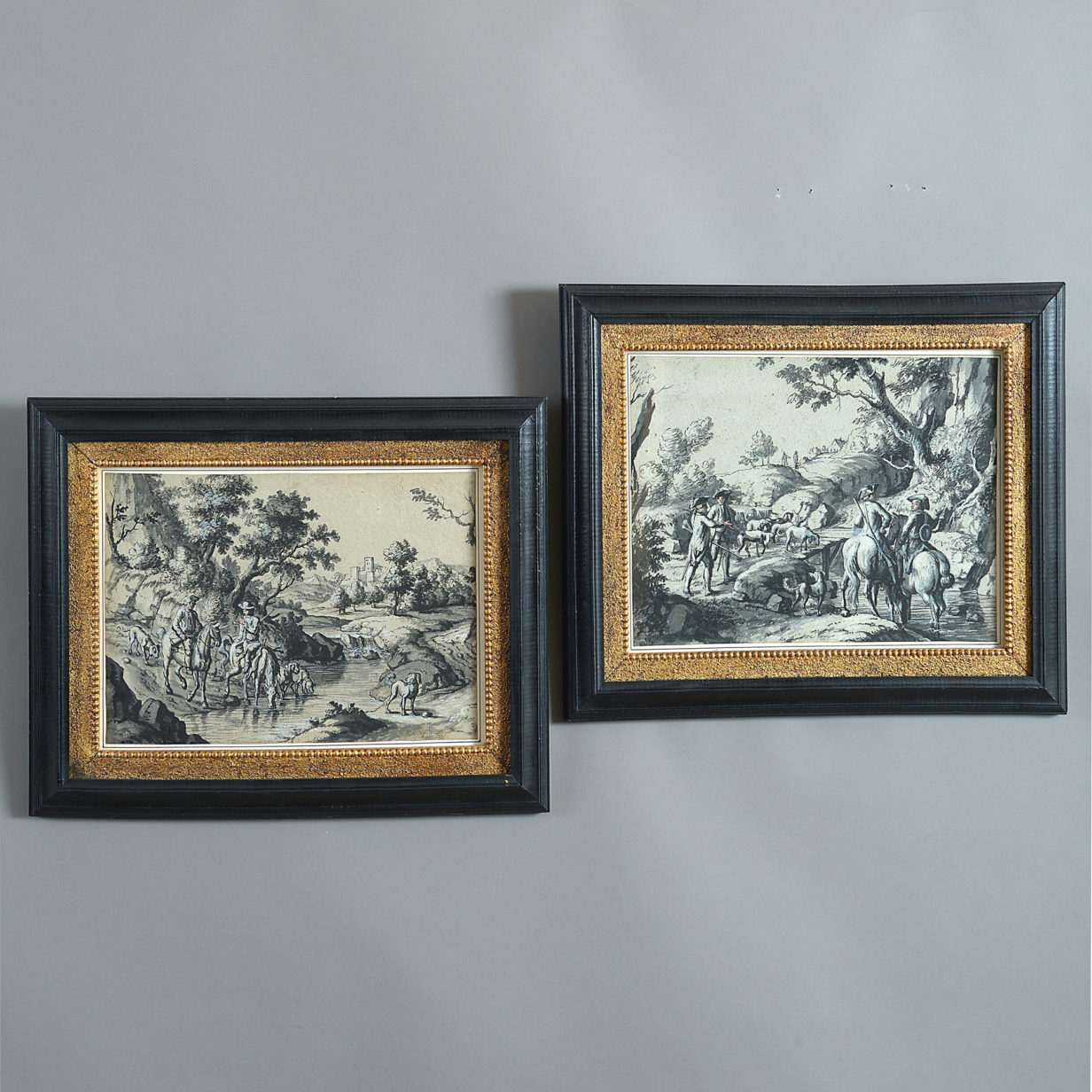 Two 18th century pen and ink landscape drawings