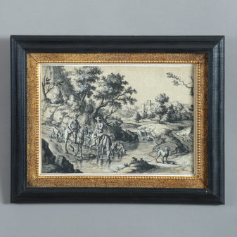Two 18th century pen and ink landscape drawings