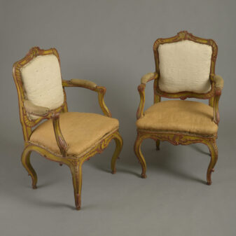 Pair of 18th Century Bavarian Painted Armchairs