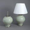 Pair of large celadon vase lamps
