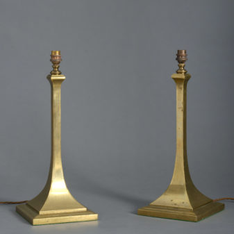 Edwardian brass table lamps