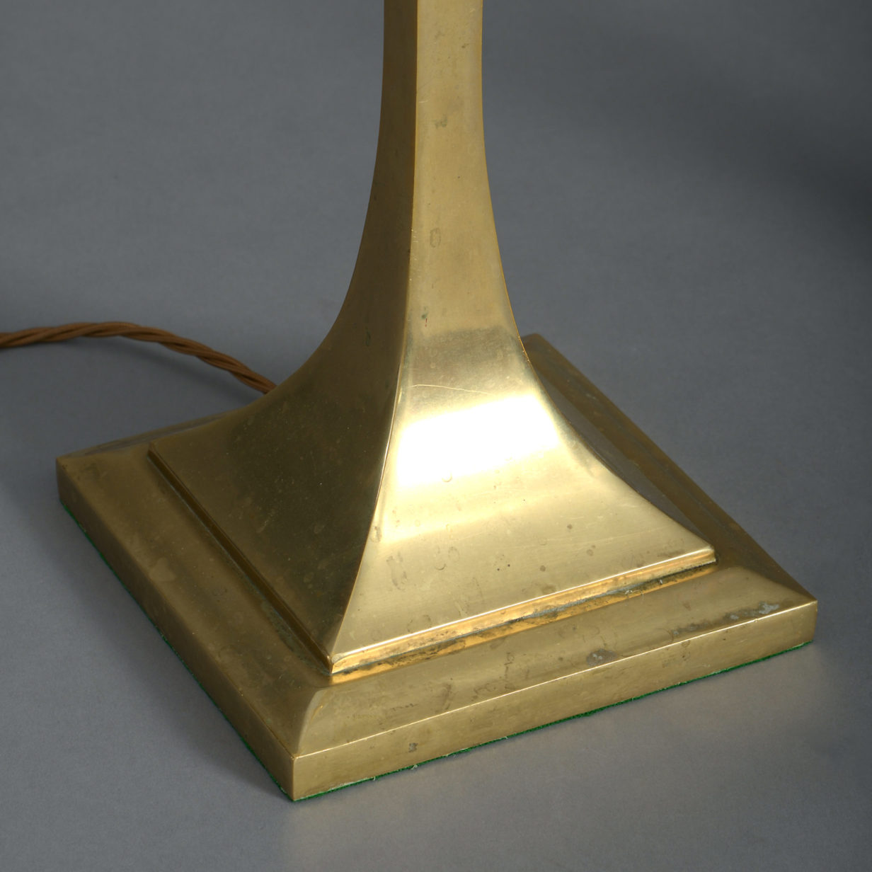 Edwardian brass table lamps