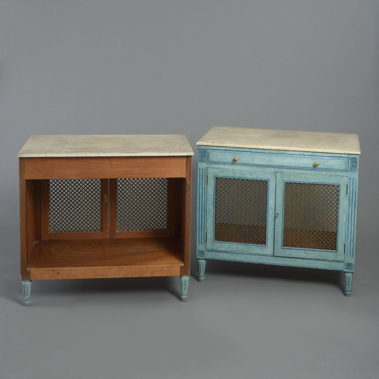Pair of painted side cabinets