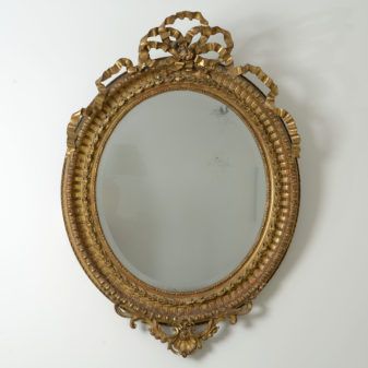 French Oval Giltwood Mirror