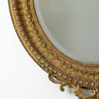 French oval giltwood mirror