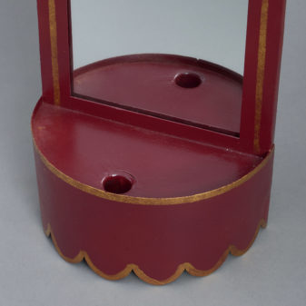Pair of red tole wall lights