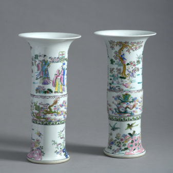 Pair of famille rose vases