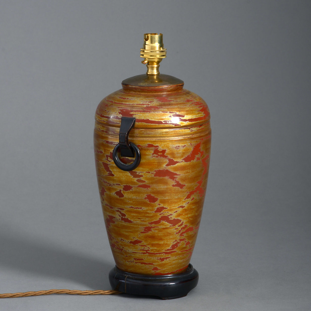 A japanese lacquer vase lamp