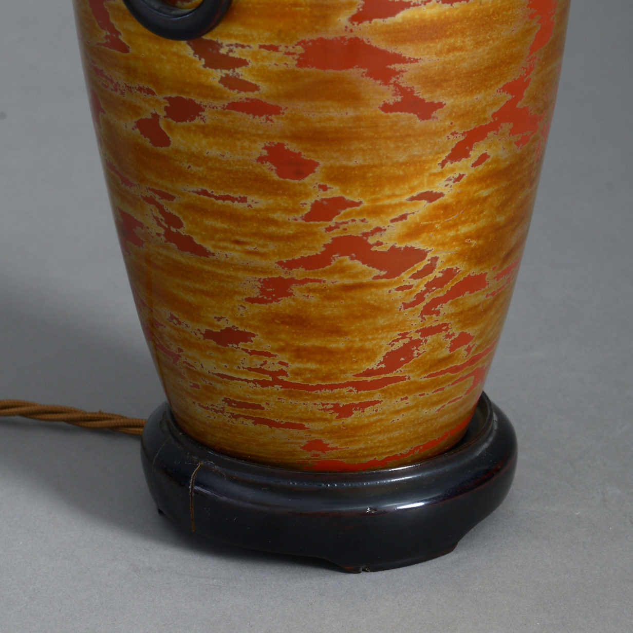 A japanese lacquer vase lamp