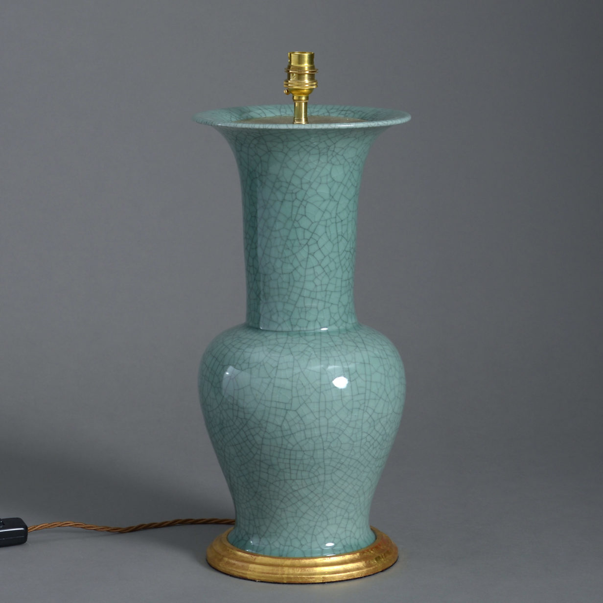 Celadon vase lamp