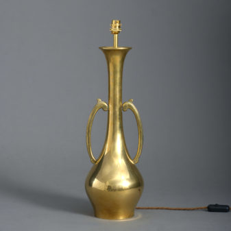 Pair of brass vase lamps
