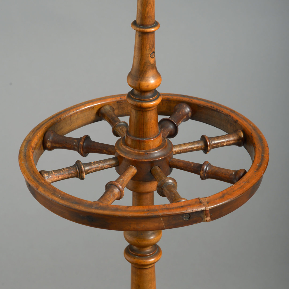 A 19th Century Turned Ship's Wheel Stick or Umbrella Stand