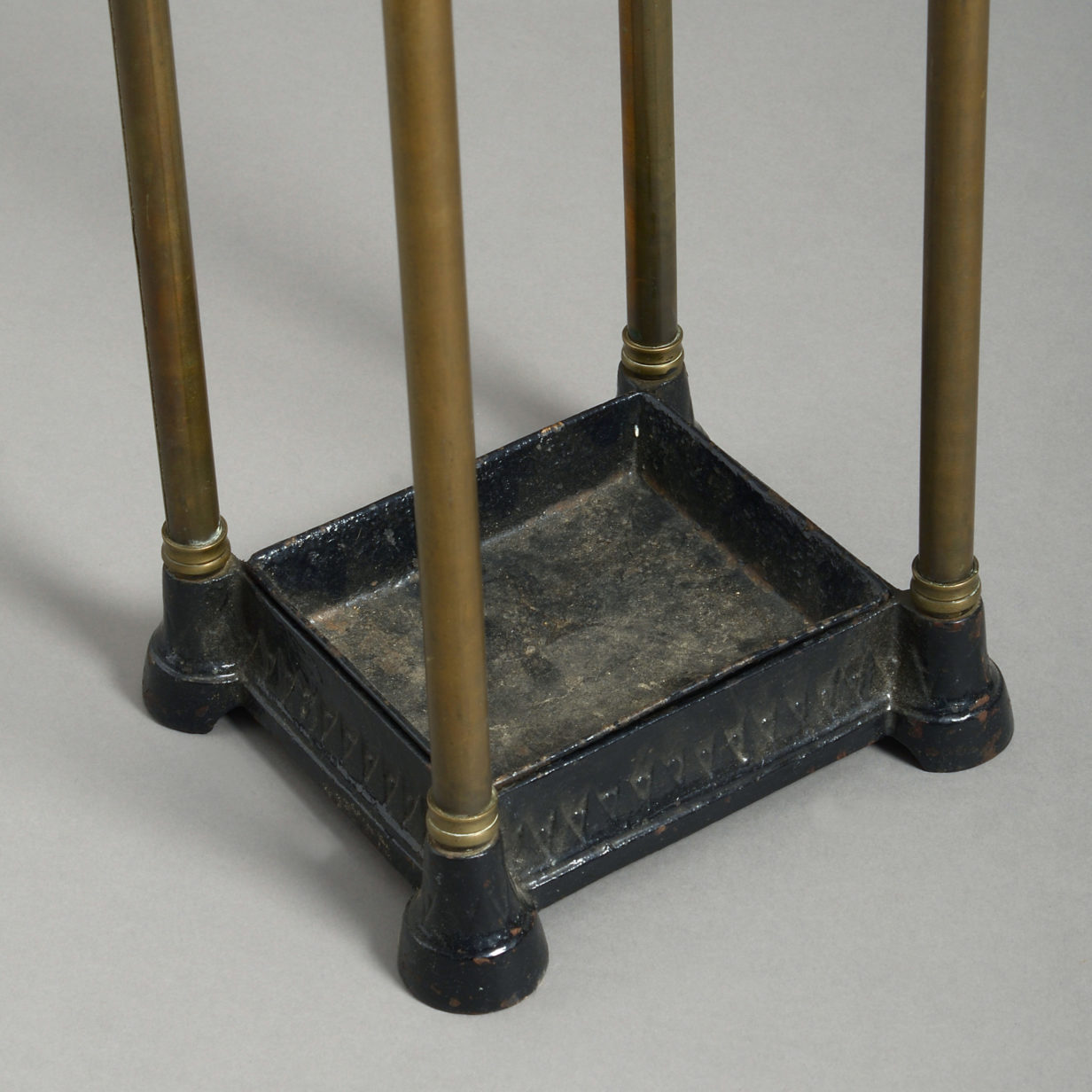 A 19th century victorian brass stick stand