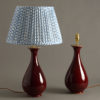 Pair of red pear lamps