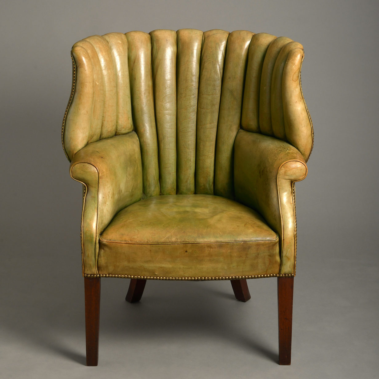 A george iii style leather armchair