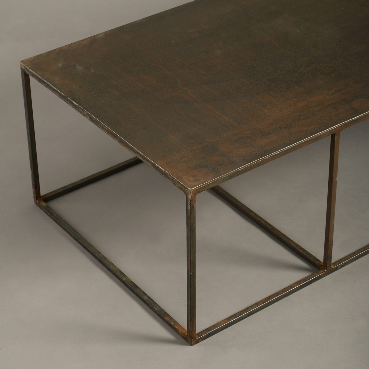 A mid-century steel low table