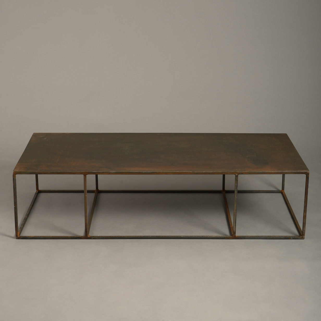 A mid-century steel low table