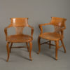 Pair of american oak armchairs