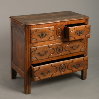 Louis xv walnut commode