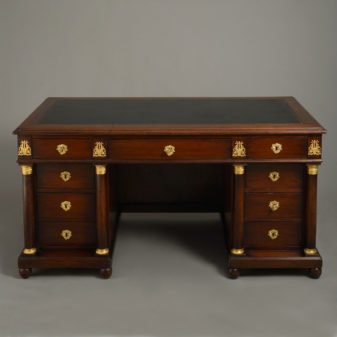 An Empire Style Mahogany and Gilt Brass Desk