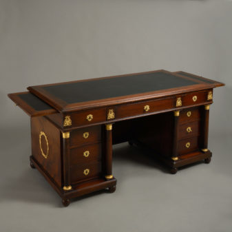 An Empire Style Mahogany and Gilt Brass Desk