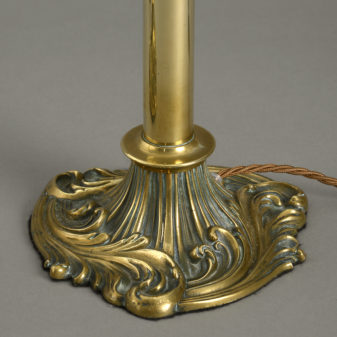 A 19th century pair of brass table lamps