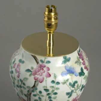 A 19th century famille rose vase lamp
