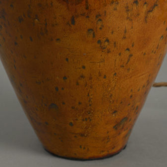 A studio pottery vase lamp