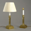 Pair gilt brass lamps