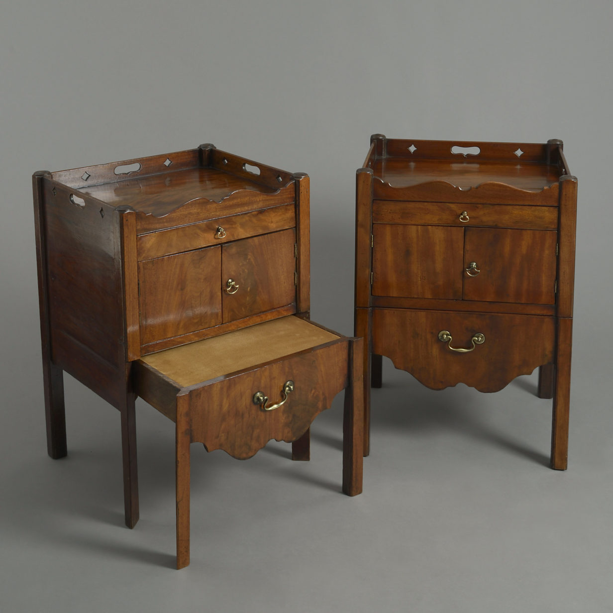 A pair of 18th century george iii bedside cupboards