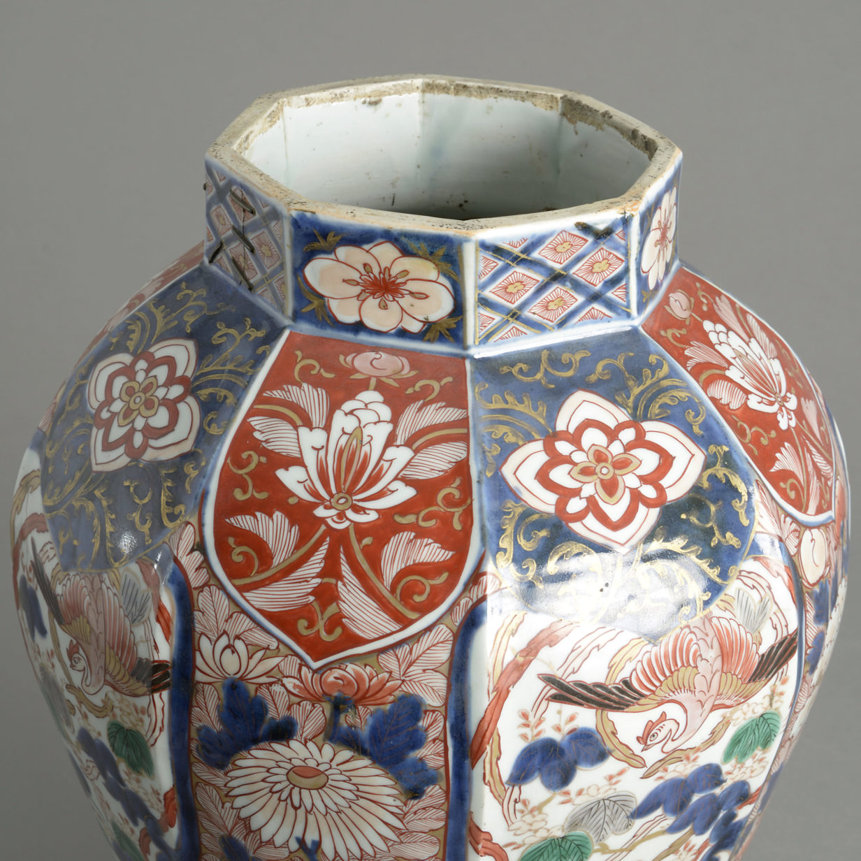 An early 18th century imari porcelain vase
