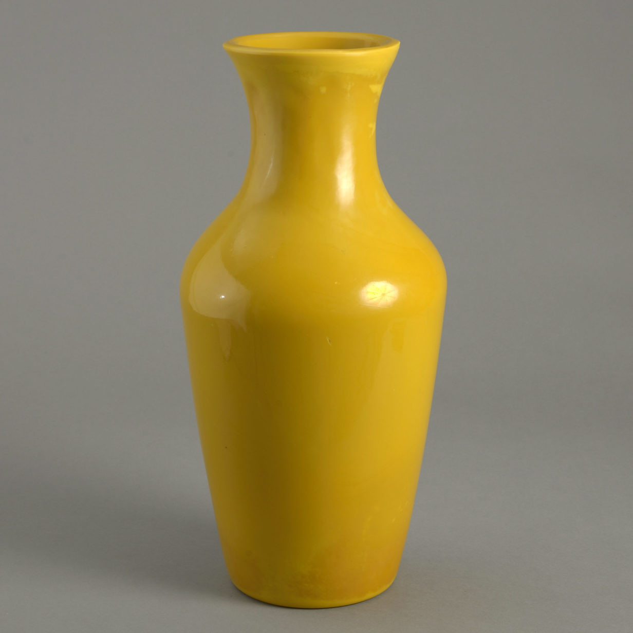 Yellow peking glass vase