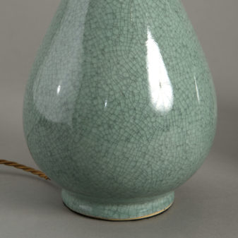 Pair of celadon lamps