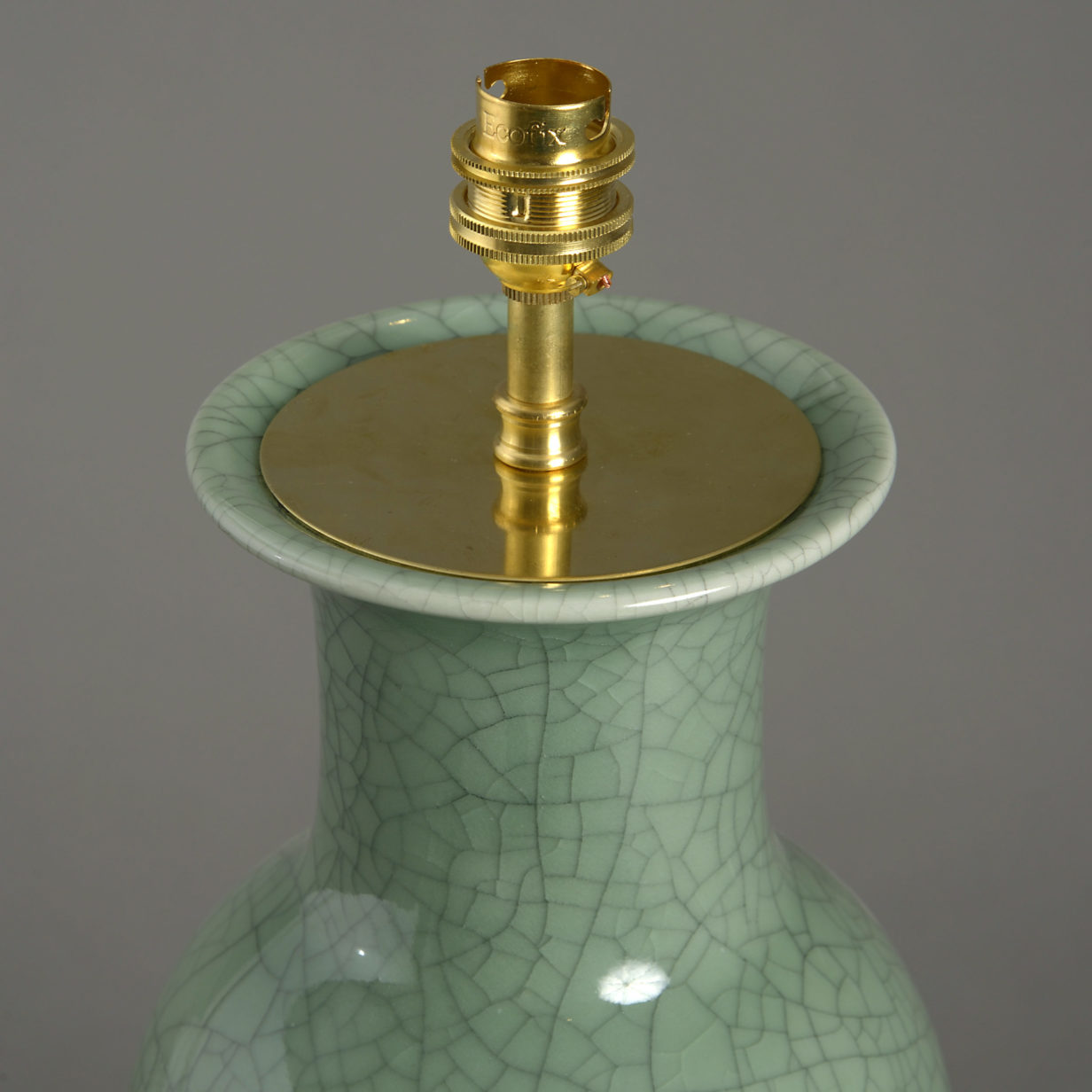 Celadon crackle glazed vase lamp