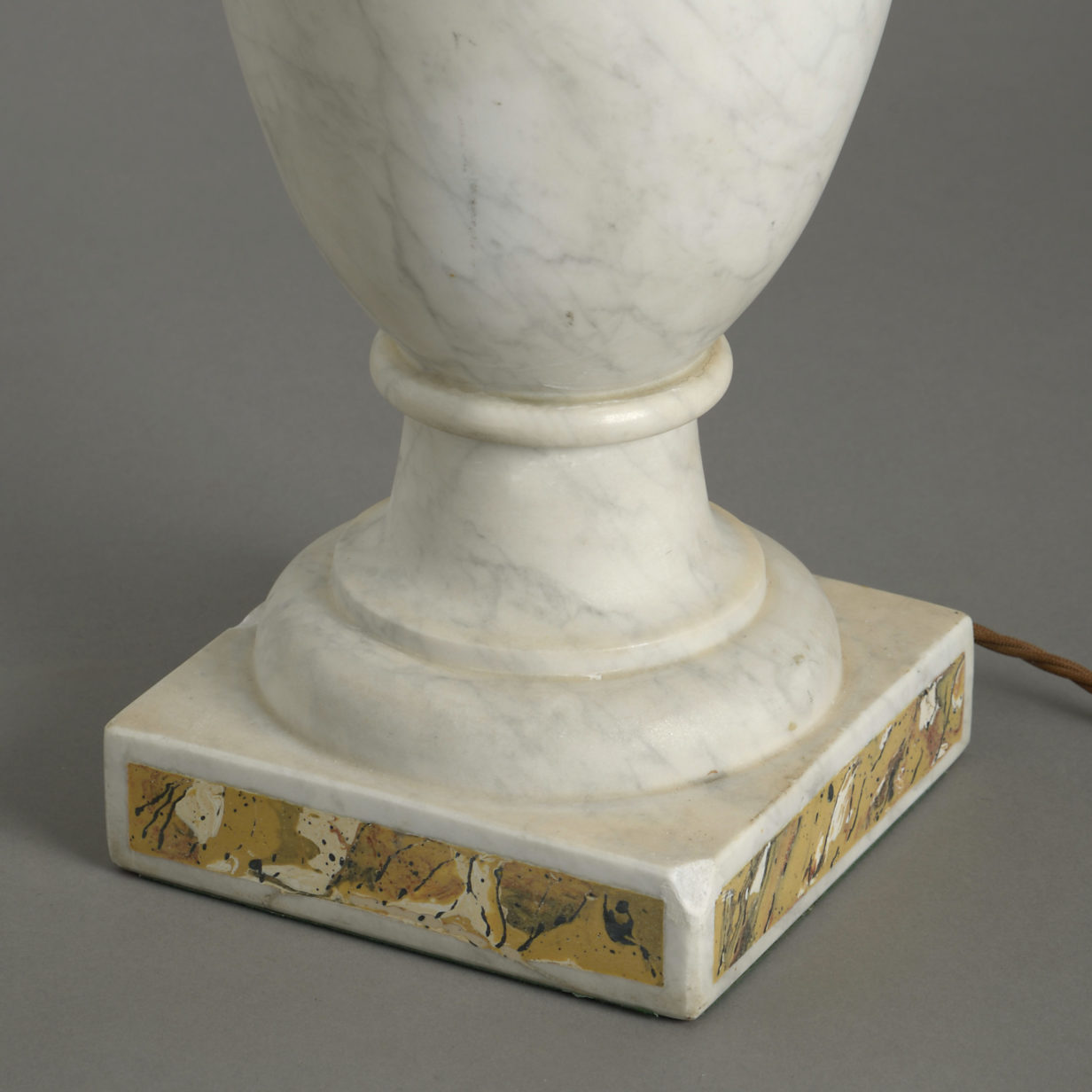 Pair of marble vase lamps