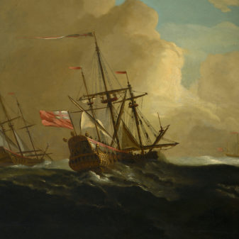 After willem van de velde, a marine oil painting