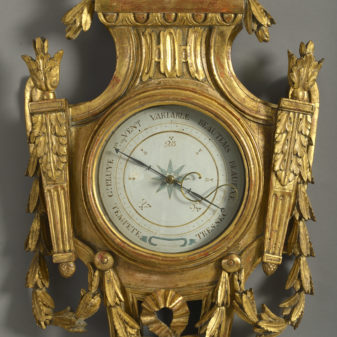 A rare louis xvi period giltwood cartel barometer