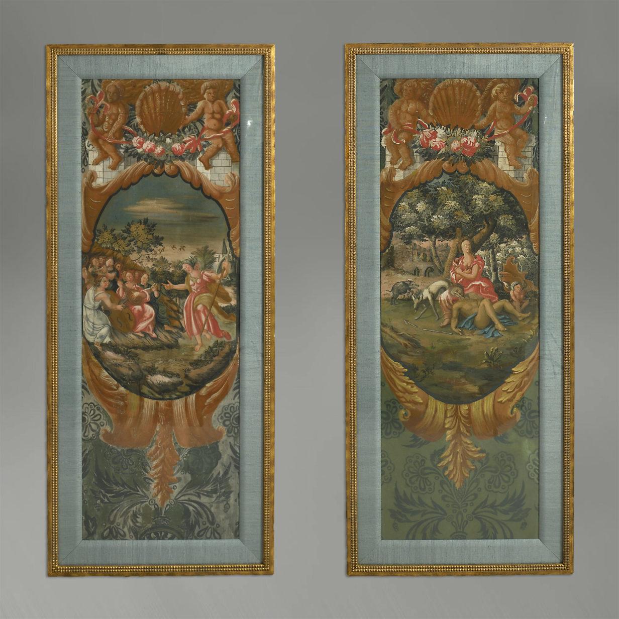 Pair of allegorical panels