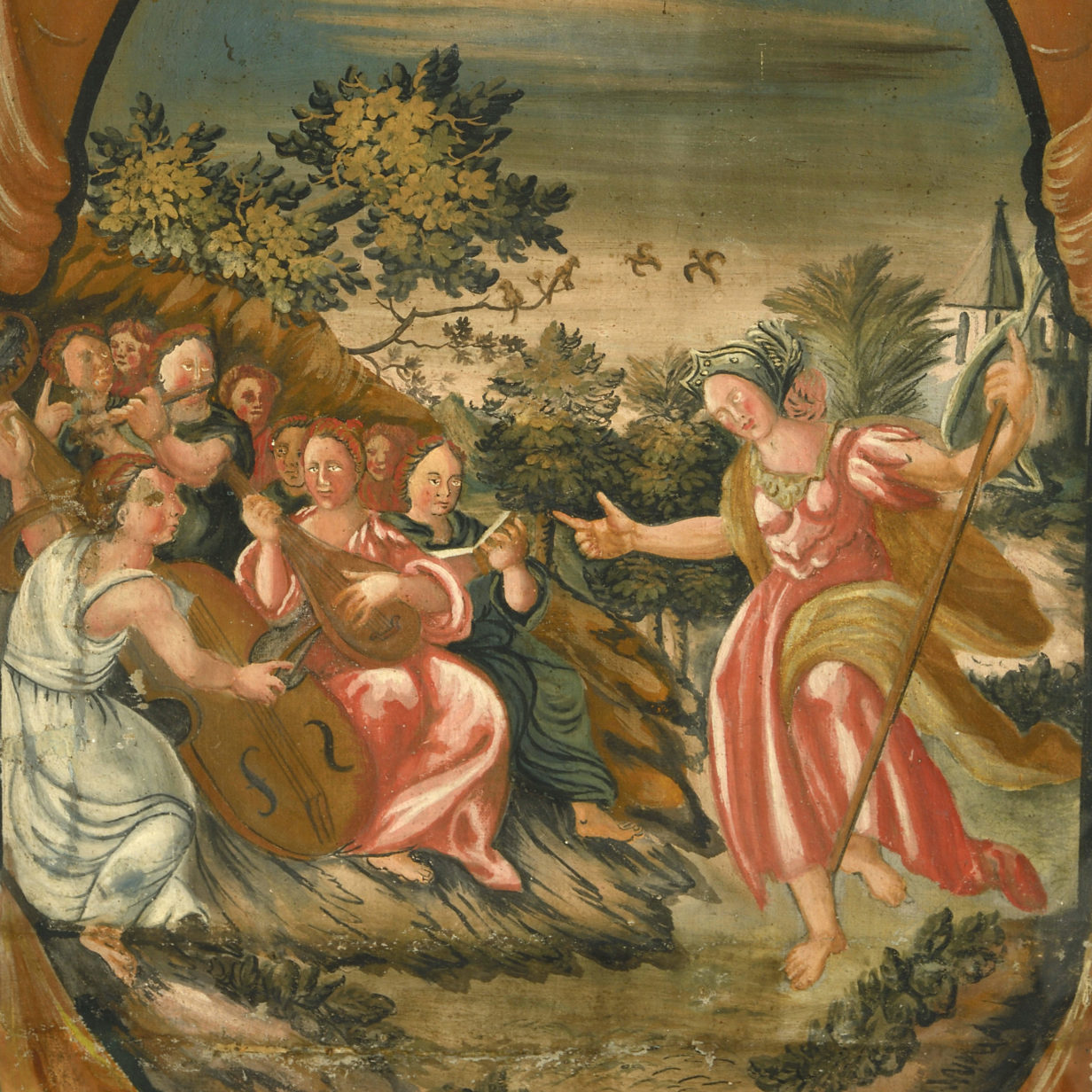 A pair of early 18th century baroque allegorical panels