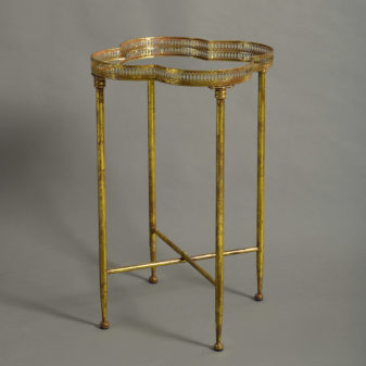 Mid-century gilt metal end table